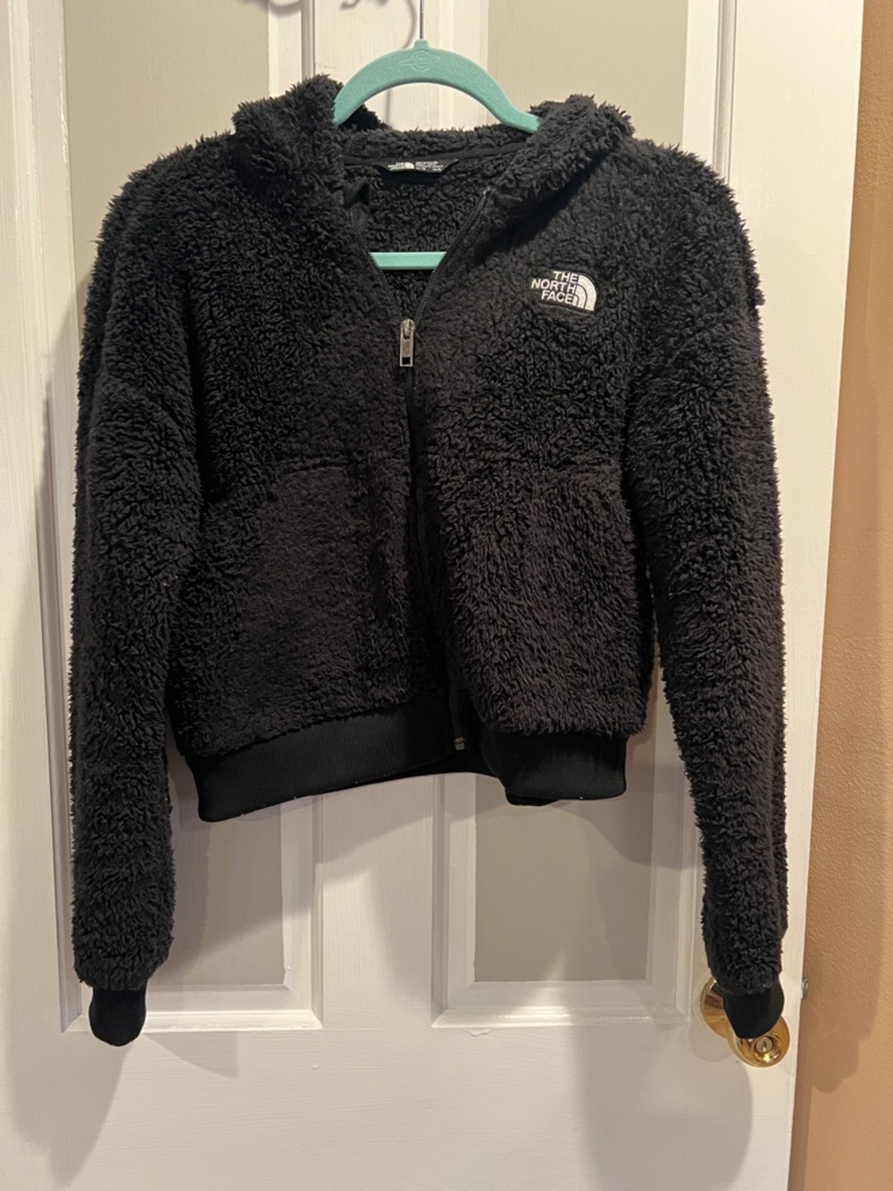 The North Face Black Fleece Zip Hoodie with Hood, size 14-16
